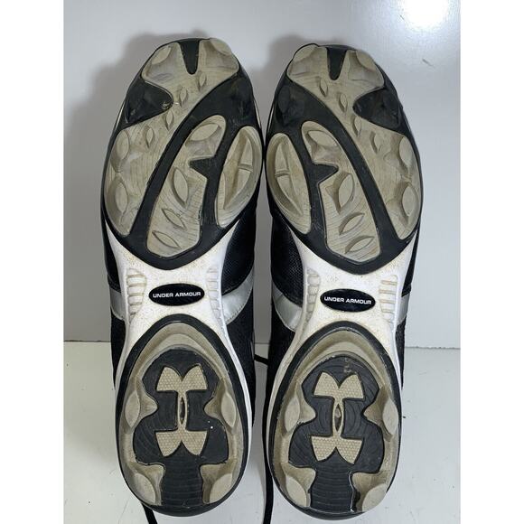 UNDER ARMOUR Mid FOOTBALL CLEATS BLACK/SILVER Men's US Size 12 - Picture 4 of 16